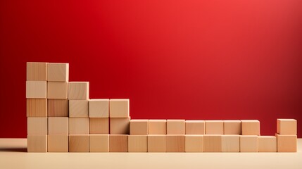 red brick wall with blocks, Ai Generate 