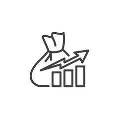 Financial growing chart line icon