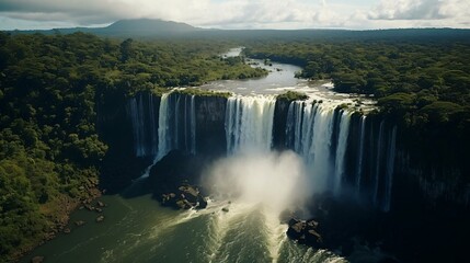 Fototapeta premium a waterfall in a forest