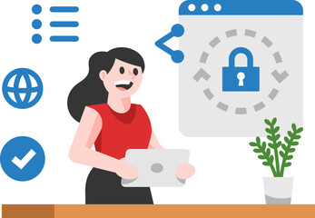 Woman Presenting Cyber Security