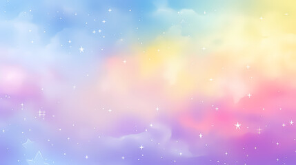 Aesthetic rainbow pastel galaxy shining stars background, abstract PPT background