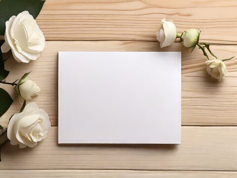 tarjeta de felicitaci&oacute;n en blanco, con su superficie blanca y lisa esperando ser adornada con tus sentidas palabras