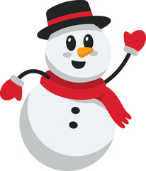 Cute Snowman Character Illustration