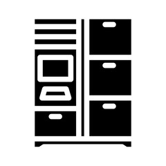 smart lockers autonomous delivery glyph icon vector. smart lockers autonomous delivery sign. isolated symbol illustration
