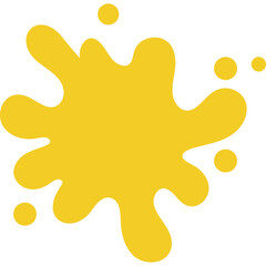 Yellow Ochre Paint Splash. Isolated on White Background and Transparent PNG.