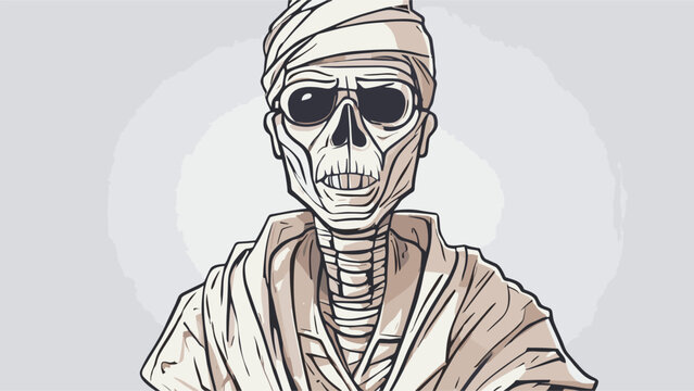 Scary mummy horror illustration vector image. Mummy character graphic design image