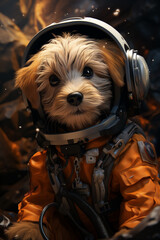 astronaut puppy cartoon wallpaper