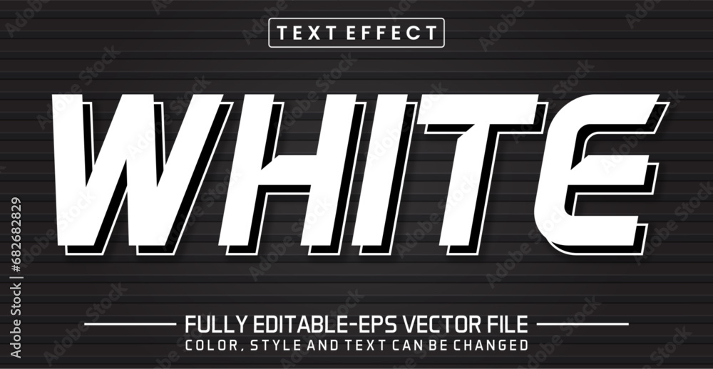 Poster white text editable style effect