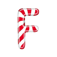 Obraz premium English alphabet made of candy canes letter F