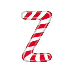 English alphabet made of candy canes letter Z