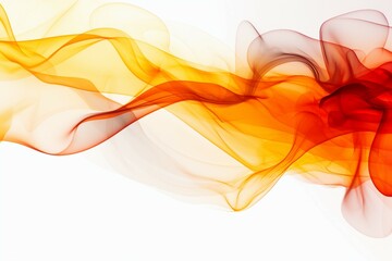Fiery Red and Amber Smoke Patterns on white background.