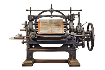 Single Printing Press on White on a transparent background