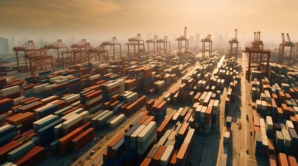 a large group of containers