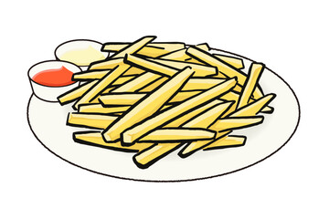 フライドポテトの手書きイラスト