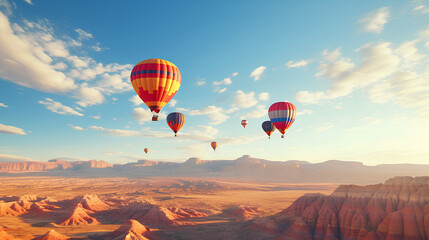 Fototapeta premium hot air balloon over the desert