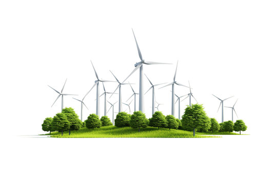 Renewable Energy Turbines Design on a transparent background