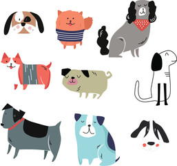 Simple and Abstract Dog Illustration Design