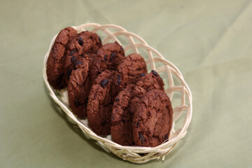 bowl of chocolate cookies