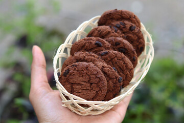 bowl of chocolate cookies