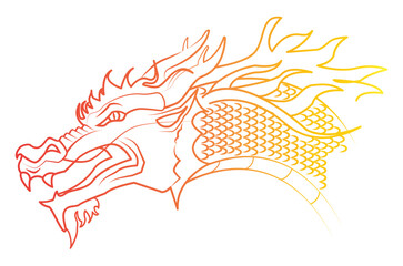 Dragon on line gradient style