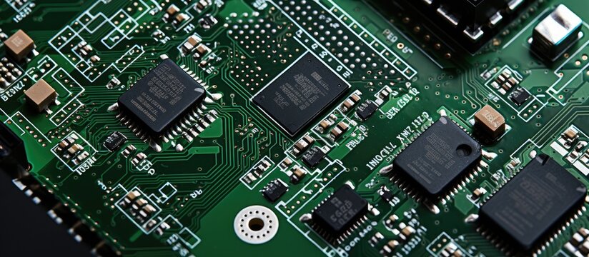 electronics electronic component board, flat layout for education, device design concept