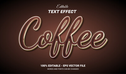 Fototapeta na wymiar coffee editable text effect