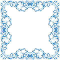 Border or frame decorative filigree calligraphy element in baroque style vintage and retro
