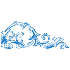 Border or frame decorative filigree calligraphy element in baroque style vintage and retro
