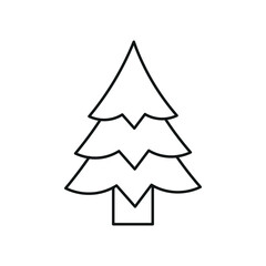 Fototapeta premium Christmas Tree Line Drawing