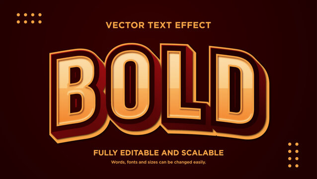 bold brown editable text effect