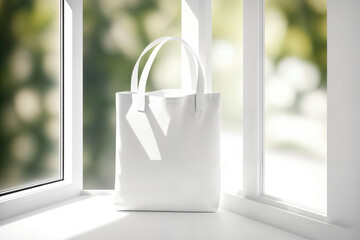 Mockup of a white tote bag for designers and merchants 