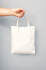 Mockup of a white tote bag for designers and merchants 