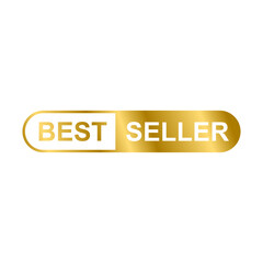 Best seller gold label icon vector for graphic design, logo, website, social media, mobile app, UI illustration