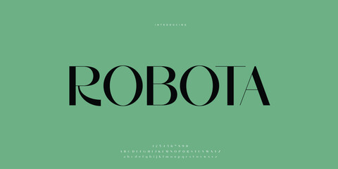 Elegant Font Uppercase Lowercase and Number. Classic Lettering Minimal Fashion Designs. Typography modern Sen serif fonts regular decorative vintage concept. vector illustration © SyedMuhammad