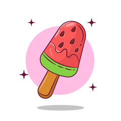 Ice Cream Vector Icon Illustration. Flat Cartoon Style Suitable for Web Landing Page, Banner, Flyer, Sticker, Card, Background