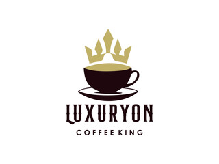 Coffee and bar logo with a king or queen crown symbol
