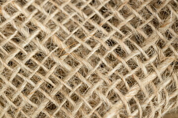 Brown sackcloth texture or background and empty space.