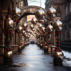 Fototapeta premium Merry Christmas and happy new year church of saint Nicholas