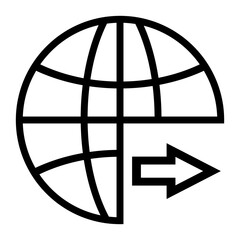 Export Globe Distribution Icon Vector