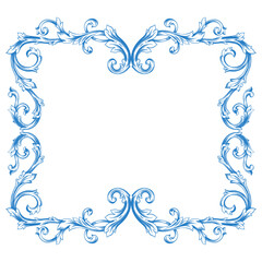Border or frame decorative filigree calligraphy element in baroque style vintage and retro