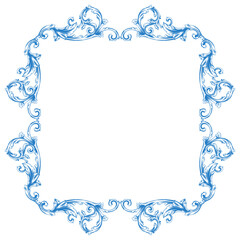 Border or frame decorative filigree calligraphy element in baroque style vintage and retro