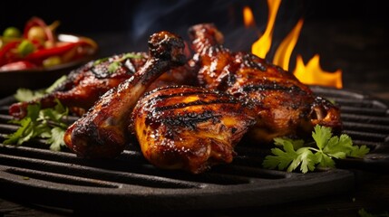 an image of a sizzling barbecue quail with a spicy rub