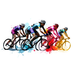 Silhouette of a female cyclist during a cycling race