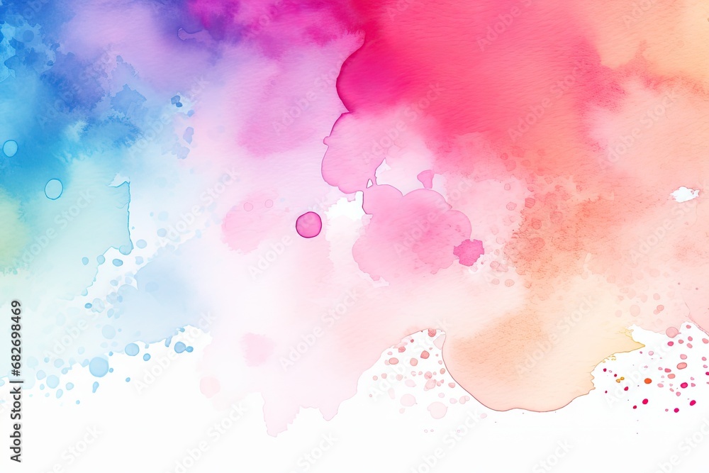 Poster rainbow blobs watercolor pattern on white background. abstract grunge texture. generative ai