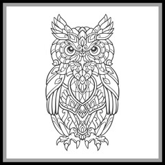 Owl mandala arts isolated on black background