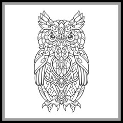 Owl mandala arts isolated on black background