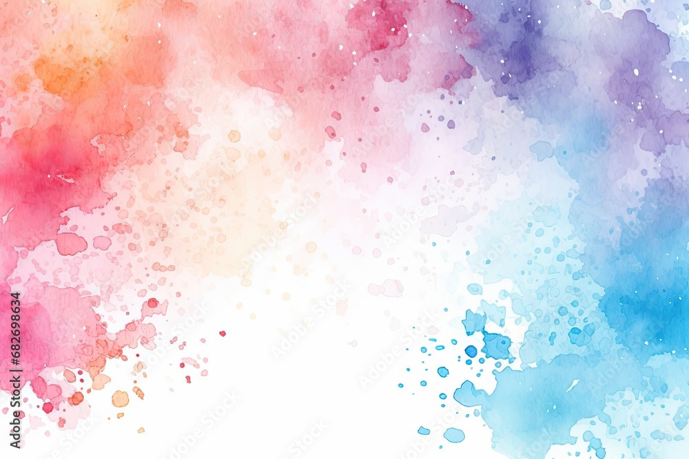 Poster rainbow blobs watercolor pattern on white background. abstract grunge texture. generative ai