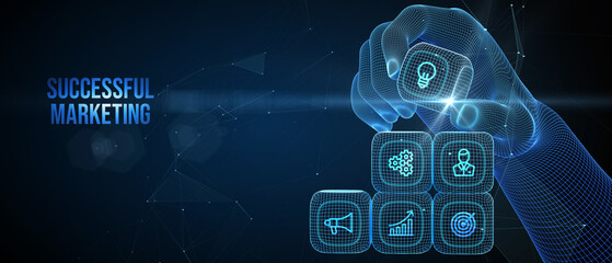 Successful Marketing Plan. Business, Technology, Internet and network concept.  3d illustration