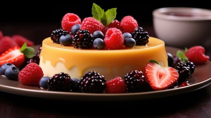 Fresh fruit with cheesecake