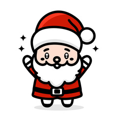 Cartoon character Santa Claus ,merry Christmas and a happy new year ,vector illustration.